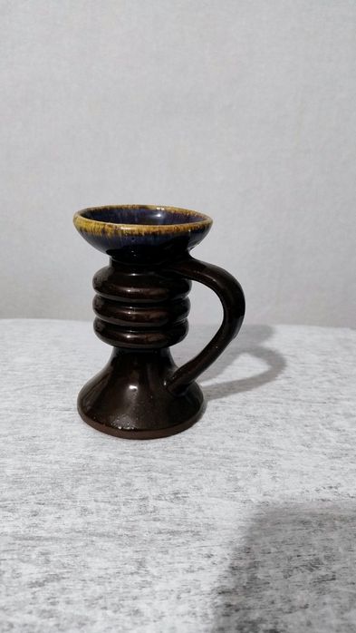 Kaganek gliniany szkliwiony