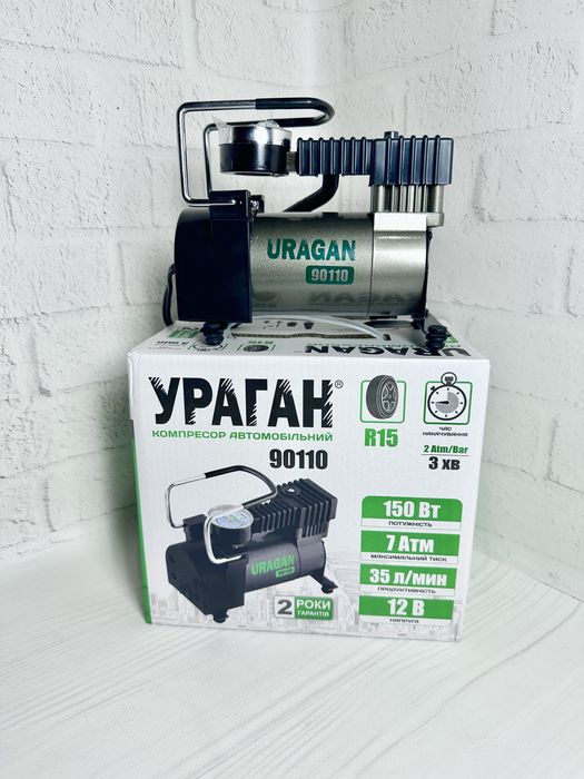 Автомобильный компрессор насос Uragan 90110
