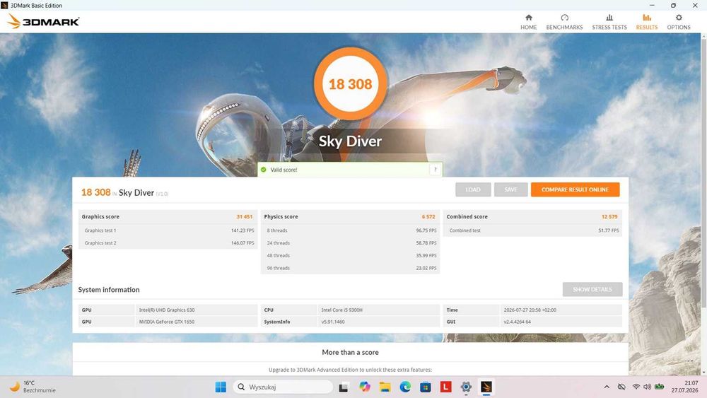 LENOVO L340-15IRH GAMING FHD i5-9300H 8GB GTX1650 256SSD W11