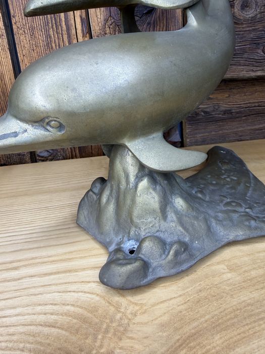 Figurka mosiężna delfiny mosiądz vintage prezent S516
