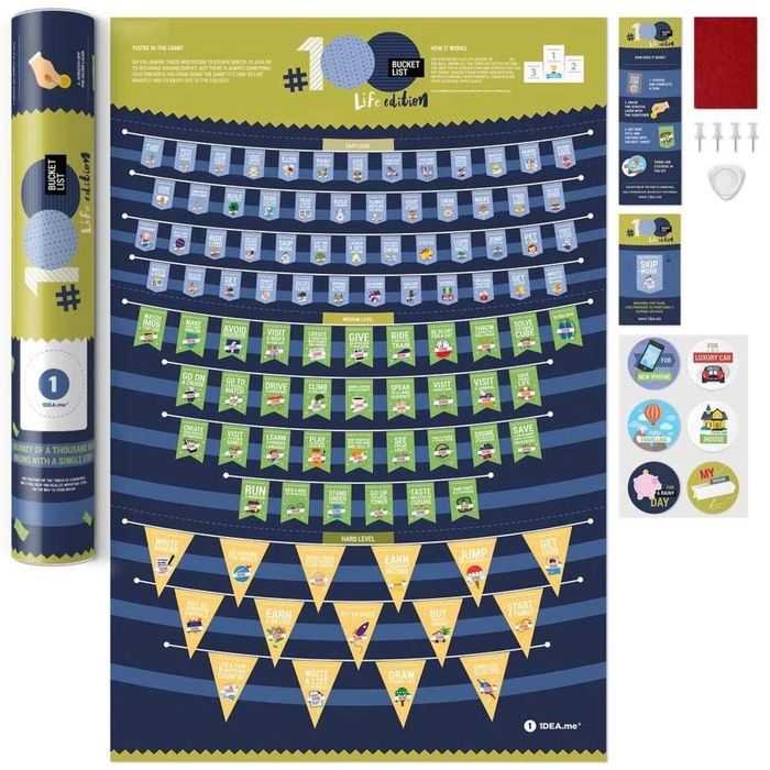 Mapa zdrapka - #100 Bucketlist Life Edition oprawa: tuba