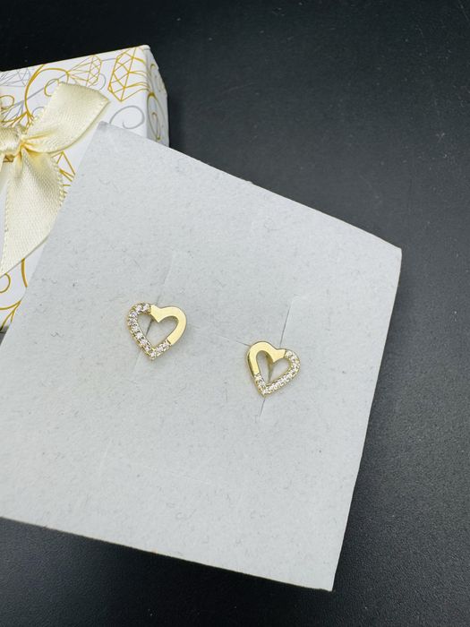 Nowe zlote kolczyki proba 585 waga 1,19g