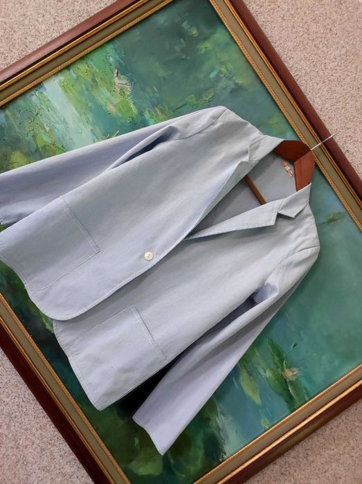 vintage retro żakiet marynarka letni bawełniany unikat narzutka kurtka