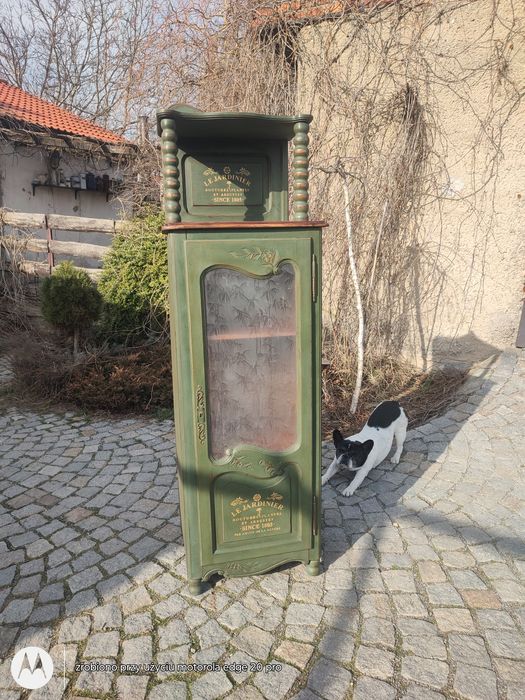 Biblioteka, bielizniarka, antyk witryna  antyk