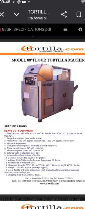 Linia do produkcji tortilli