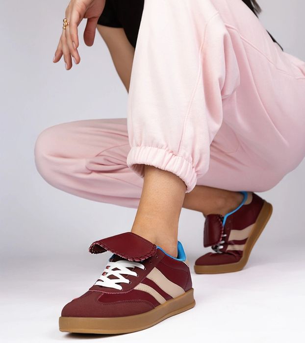 Bordowe sneakersy trampki damskie sportowe Lukka