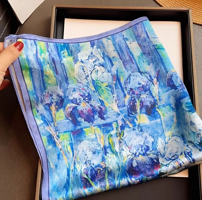 Jedwabna apaszka, chustka, nowa