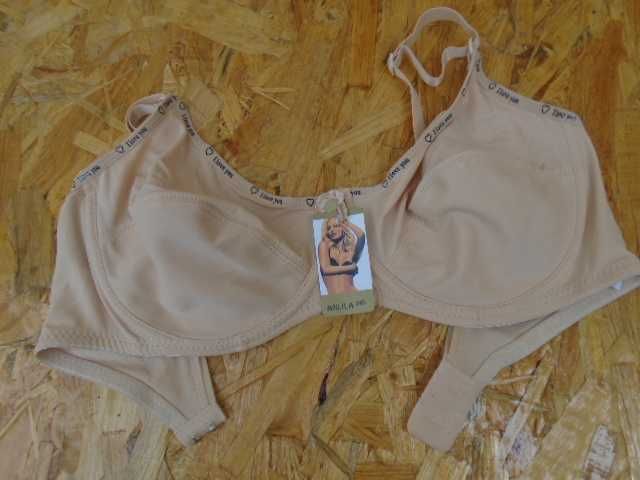 biustonosz miękki gładki 100/105D beżowy  na fiszbinach