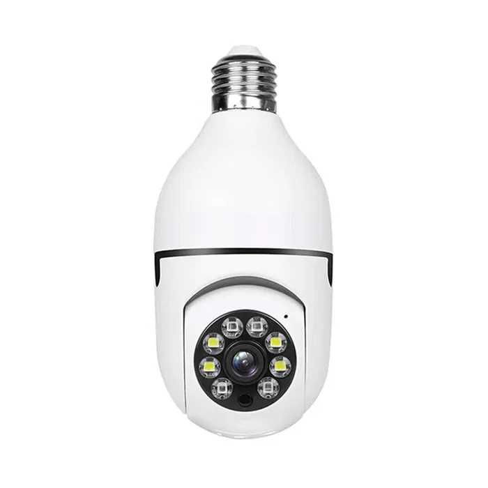 Câmara de Vigilância WiFi E27 com Visão Noturna LED, Infravermelhos e Suporte para Cartão SD NOVO