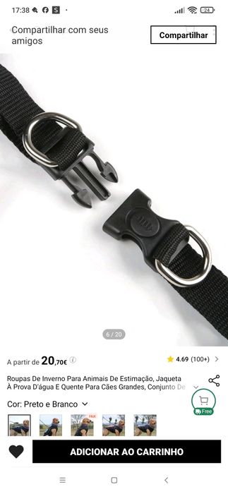 Roupa para cão de pequeno porte + trela (novo)