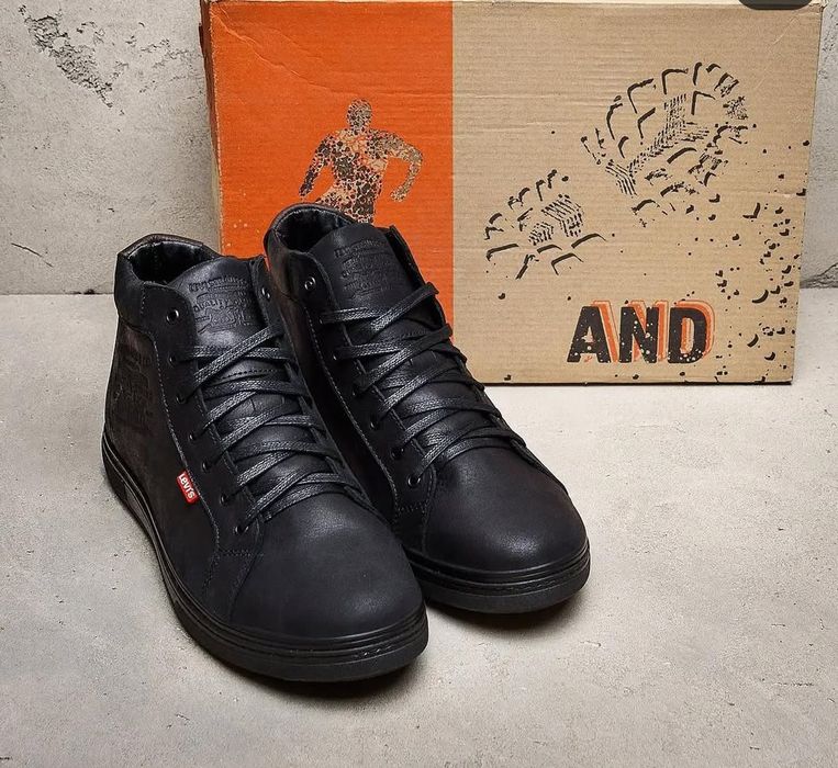 Мужские зимние ботинки Levi's Мужские зимние кожаные кроссовки Levi's