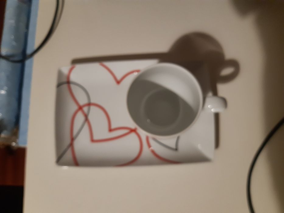 Vista Alegre - Conjunto Corações caneca e prato