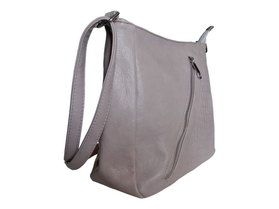 Klasyczna Torebka Damska Listonoszka Na Ramię - Beżowa