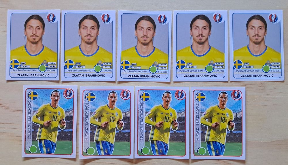 9 cromos futebol de Zlatan Ibrahimovic da Panini