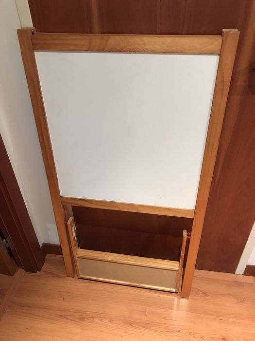 Quadro ardosia e flip chart com tripe madeira