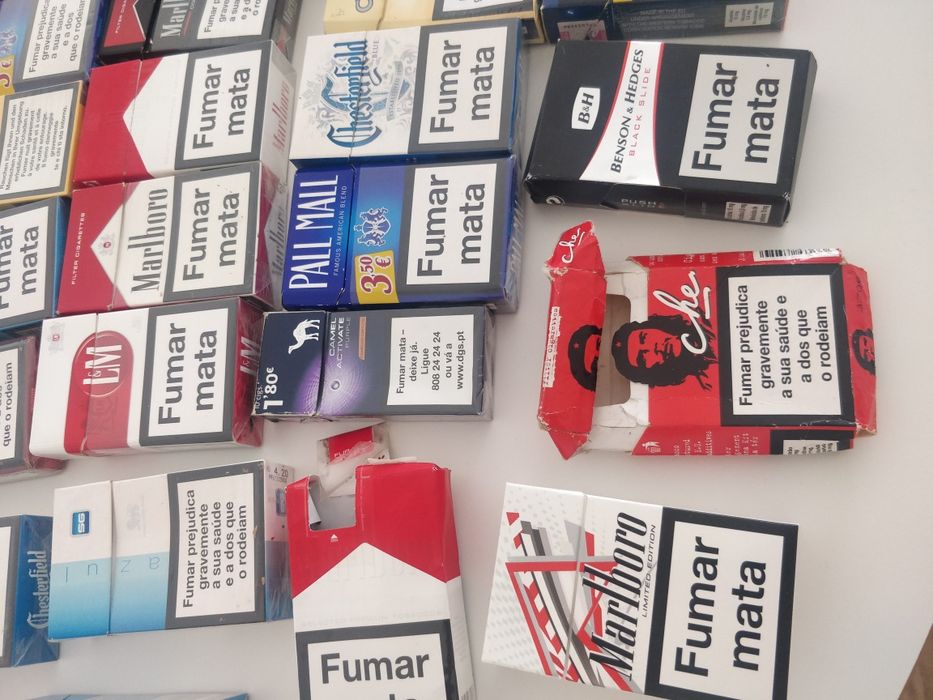 Maços tabaco vazios