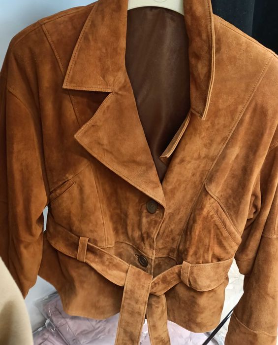 Kurtka stylowa skórzana zamsz ramoneska miu top