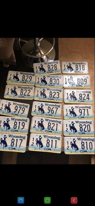 Парный автомобильный номер американский США USA Wyoming Вайоминг пара