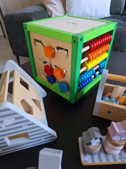Zestaw drewnianych zabawek edukacyjnych
