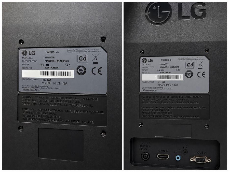 2 Monitores LG Full HD 24” + 22” | HDMI | 75Hz