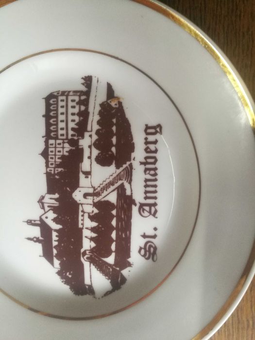 Tułowice. Pamiątkowy porcelanowy talerz St. Annaberg (Góra Św. Anny)