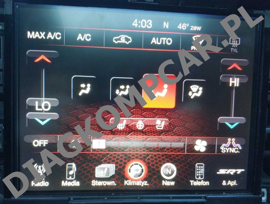 Polskie Menu Uconnect Chrysler Dodge Jeep Maserati