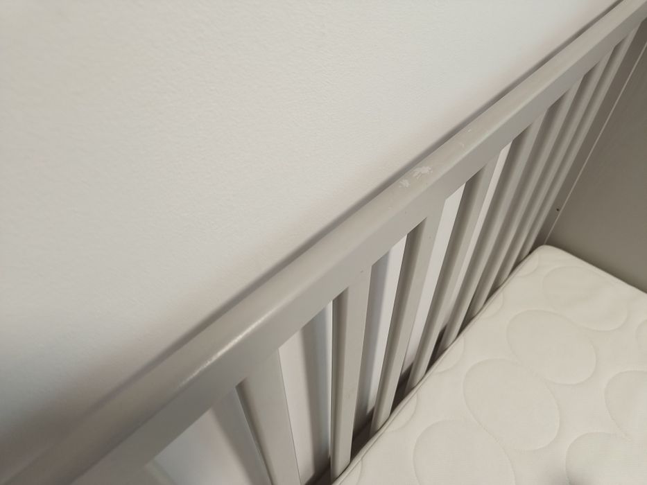 Łóżeczko dziecięce szare Ikea sundvik 60x120 plus materac jattetrott