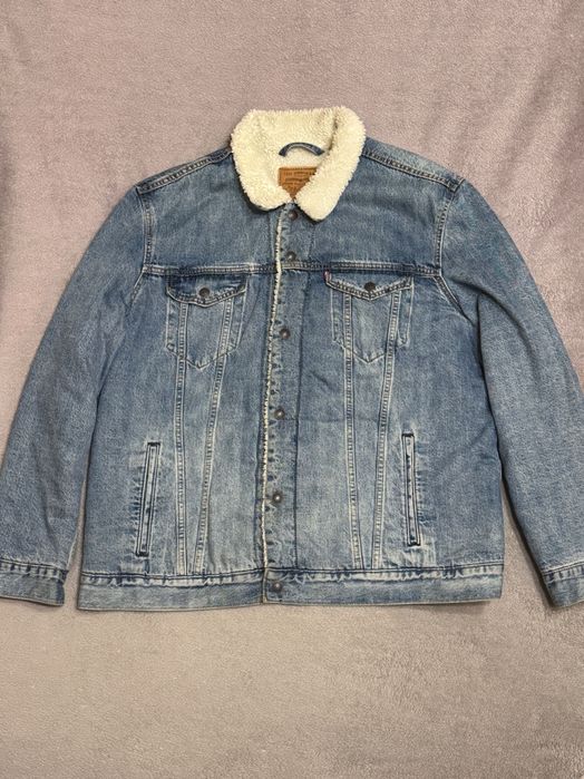 Levi’s Sherpa Trucker Jacket чоловіча джинсова куртка шерпа розмір xxl