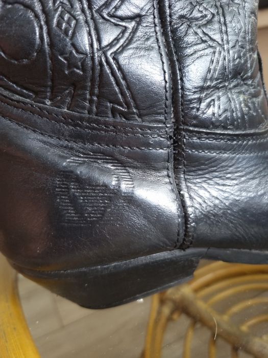 • Kowbojki skórzane Alamo Boots Vintage western kowbojskie czarne [X]