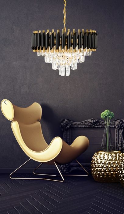 Duża lampa kryształowa Glamour