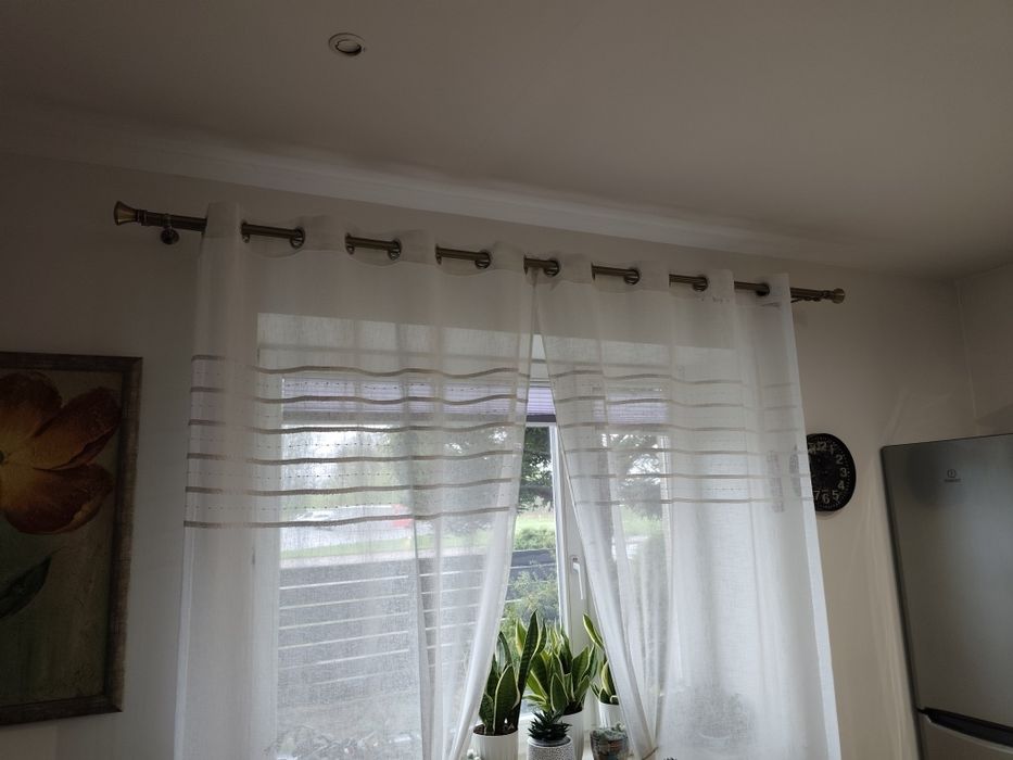 Karnisze dwutorowe, kolor złoty postarzany