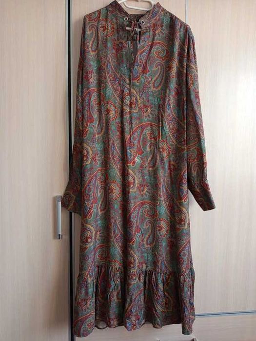 Maxi sukienka lato 54 56 wiskoza paisley turecki wzór 140 cm pachy
