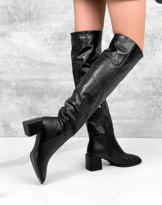 Ботфорти  (натуральна шкіра/ Італія). Нові!