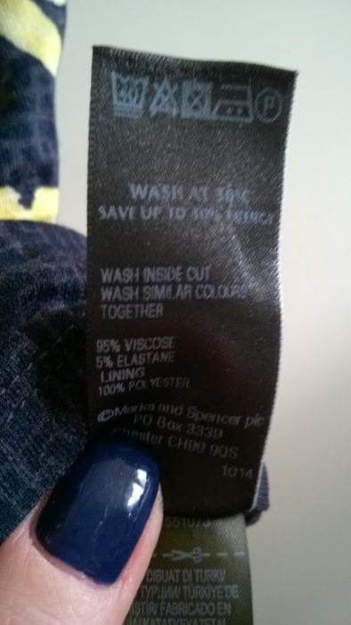 Sukienka Marks&Spencer, czarna w żółte kwiaty