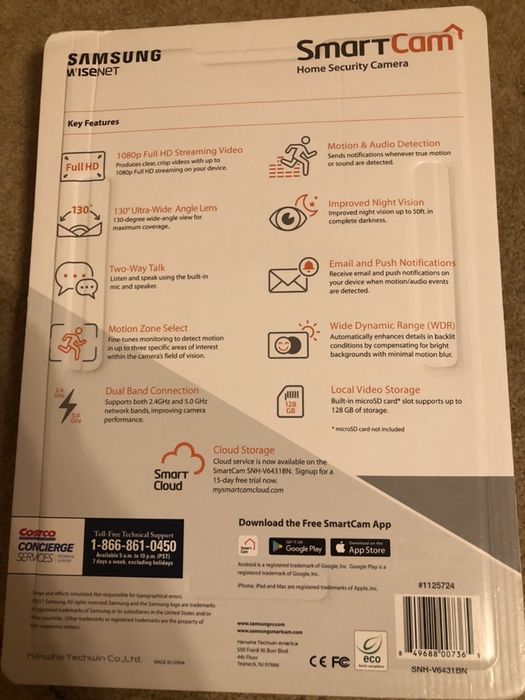 Камера відеонагляду Samsung wisenet smart cam