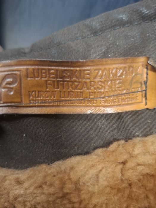 Kurów męski płaszcz na futrze prl