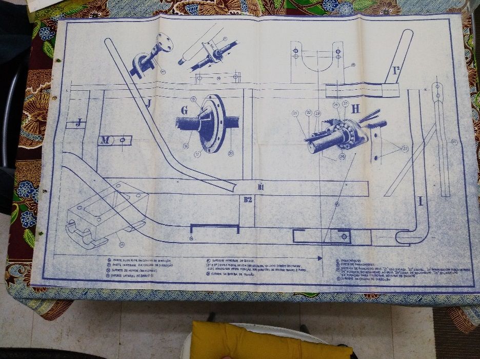 Esquema fabrico chassis karting. Escala 1/1
