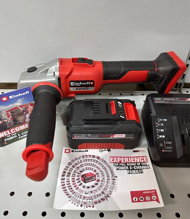 Безщіткова болгарка Einhell AXXIO з акумулятором та зарядкою