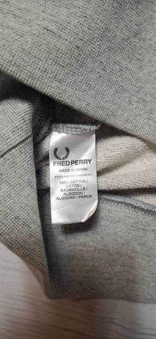 FRED PERRY bluza męska, komin, stójka, golf, logo, premium 100% cotton