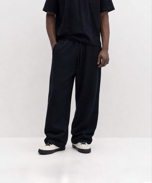 Широкі Штани PULL&BEAR Baggy Fit Чоловічі Чорні Спортивні Брюки Широкие Мужские Черные Штаны Джогери