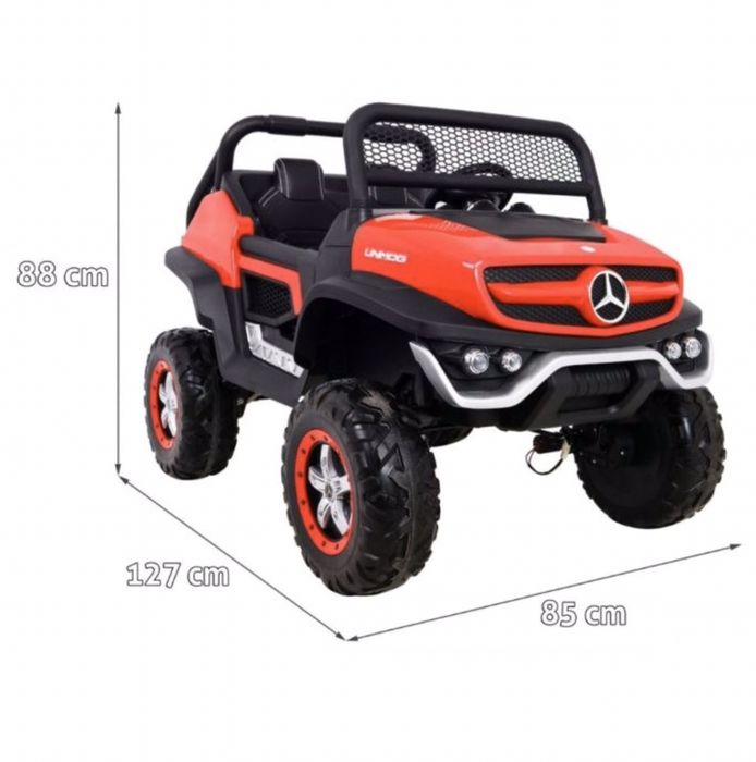 Auto na akumulator dwuosobowe Mercedes Unimog z napędęm 4x4 180W