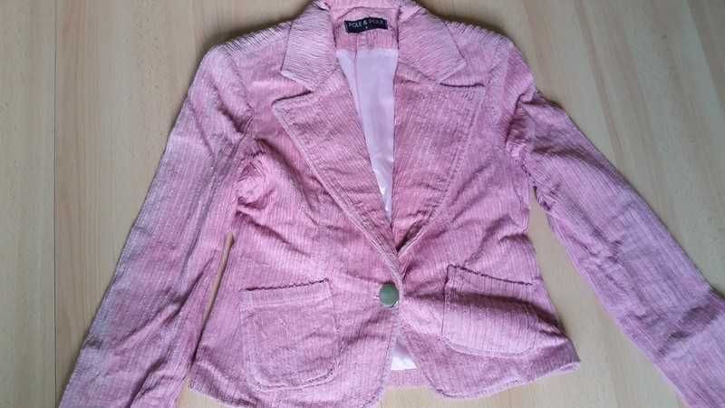 Vintage żakiet damski marynarka kurtka narzutka bolerko sztruks