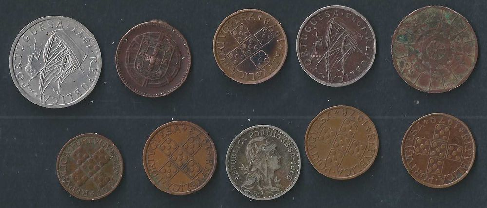 Portugal, 10 Moedas antigo