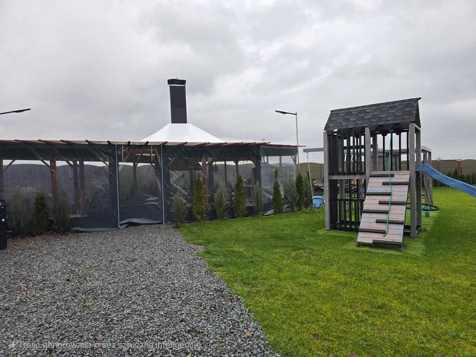 Powidz Domek domki z Sauną Jacuzzi Grill Pizza Ognisko