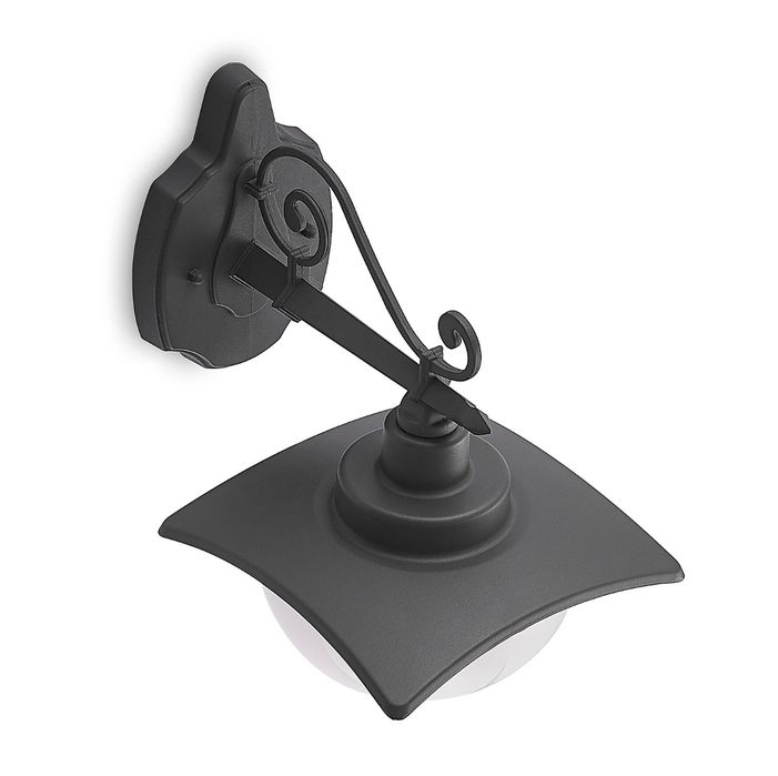 Lindby kinkiet zewnętrzny Elinda, wysokość 29 cm, antracyt, szkło
