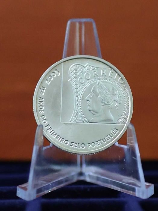Portugal Moeda 5 € Prata - 150 Anos do Primeiro Selo Português