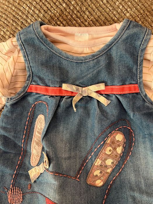 Vestido ganga body bordado menina