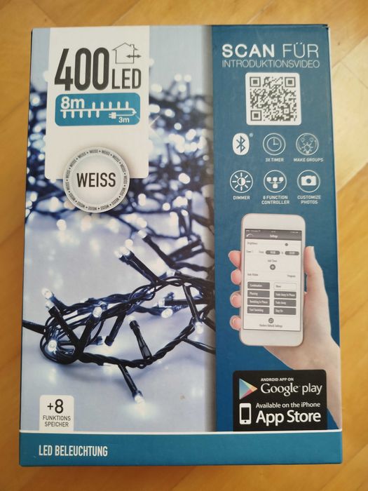 Новорічна гірлянда  400 LED холодне біле світло