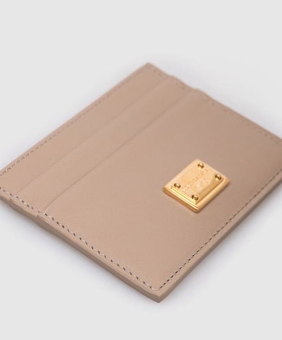 DOLCE&GABBANA Бежевий шкіряний картхолдер