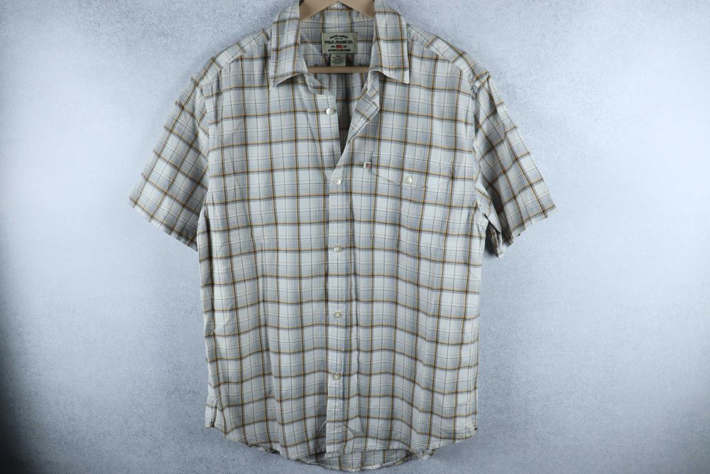 Ralph Lauren polo jeans męska lekka koszula w kratę na lato przewiewna wygodna M